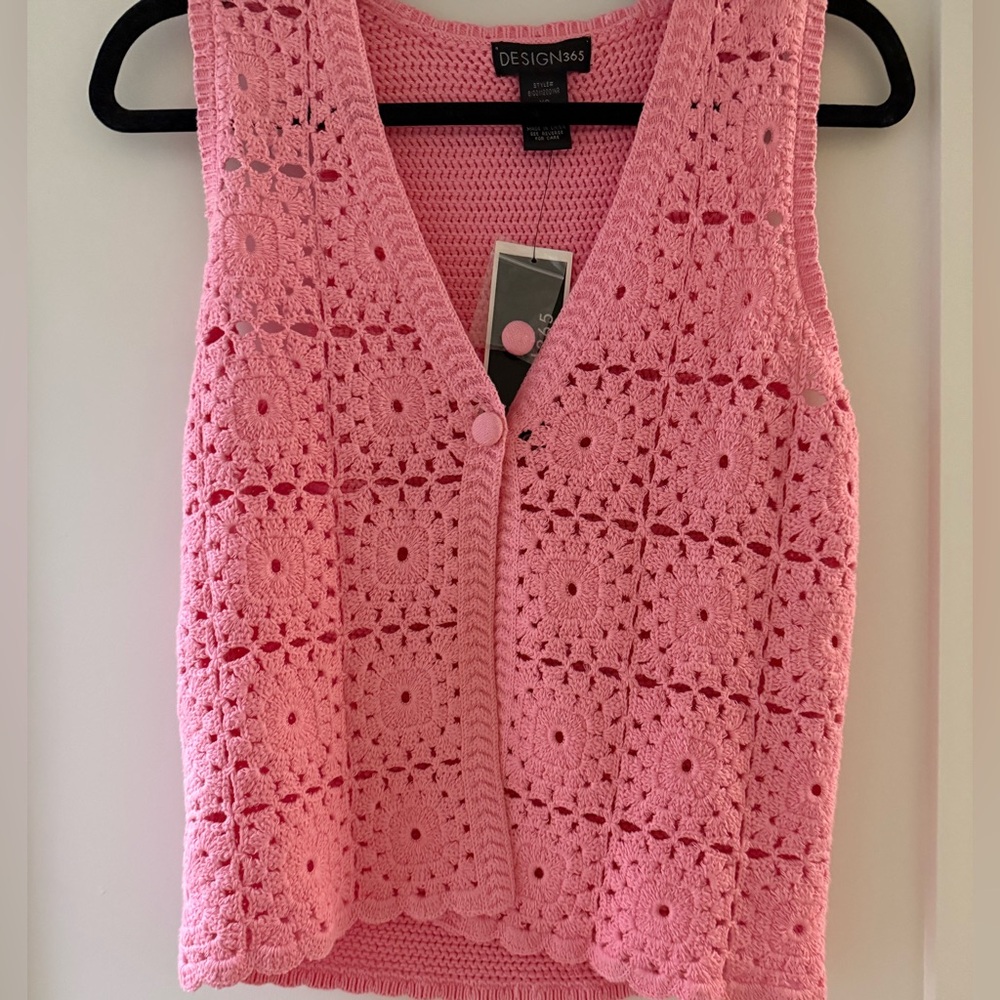 Design365 Pink Crochet Women's Blouse